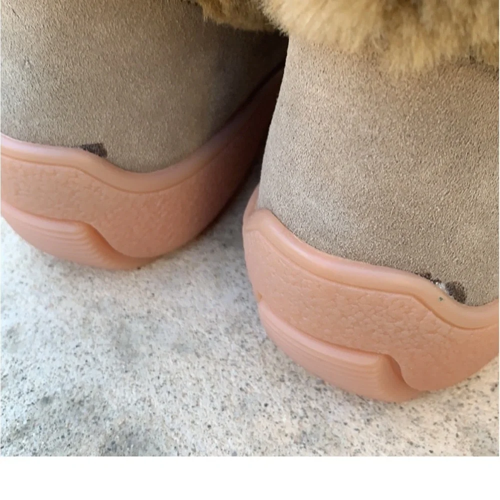 Oscar Sport Women's Faux Fur Ski Apres Tan Winter Boots Size 38/7.5-8 NWOT